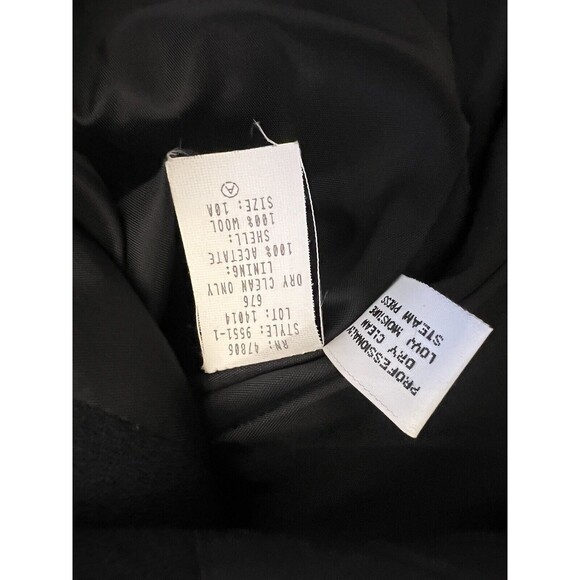 Vintage Oleg Cassini Blazer 100% Wool Black Gold Buttons Size 10 - Picture 9 of 12